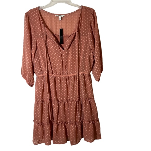 Swiss Dot Short Sleeve Mini Dress main image 1